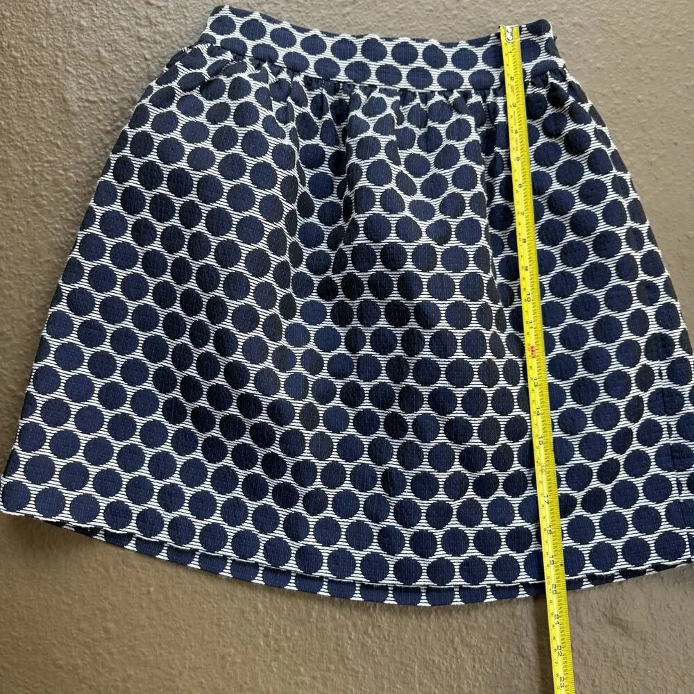 Kate Spade Bubble Skirt Sz 4 Navy Blue & White Lace Lined The Rules With Pockets - Picture 3 of 16